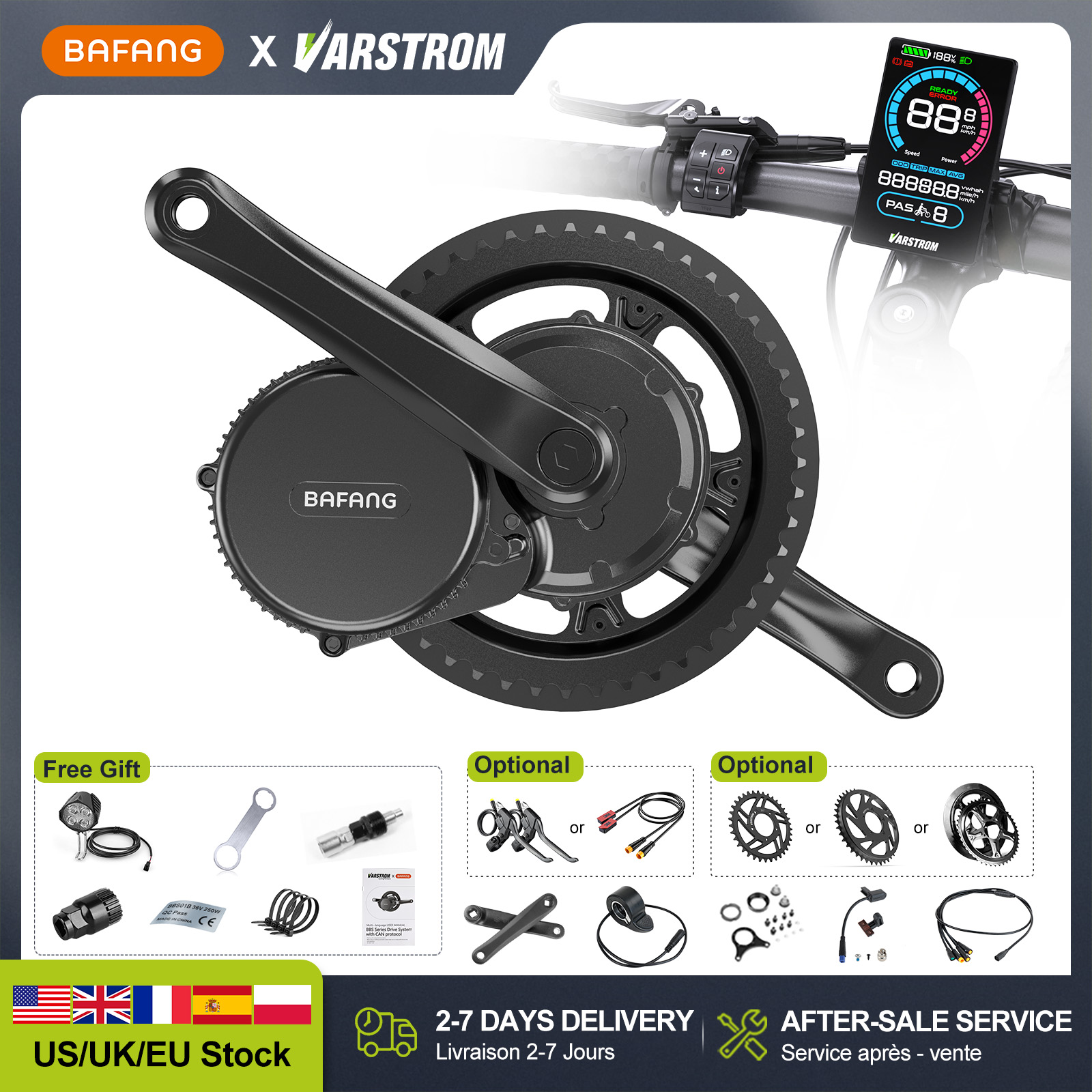 [US Stock] BAFANG 48V 500W 750 - огляд і ціна Mid Drive Motor Kit 52V 1000W