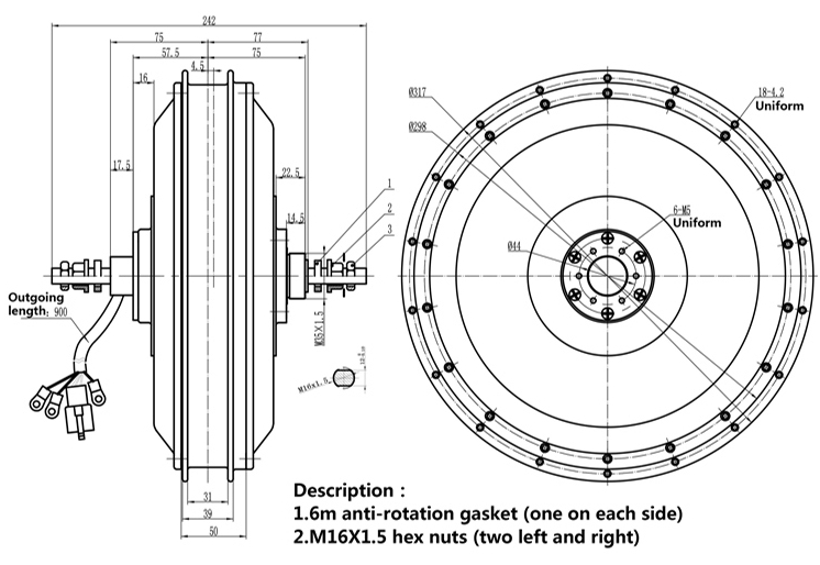 QS 273 V3 72v 8000W Ebike kit  - огляд і ціна 72V 5000W Hub Motor Kit