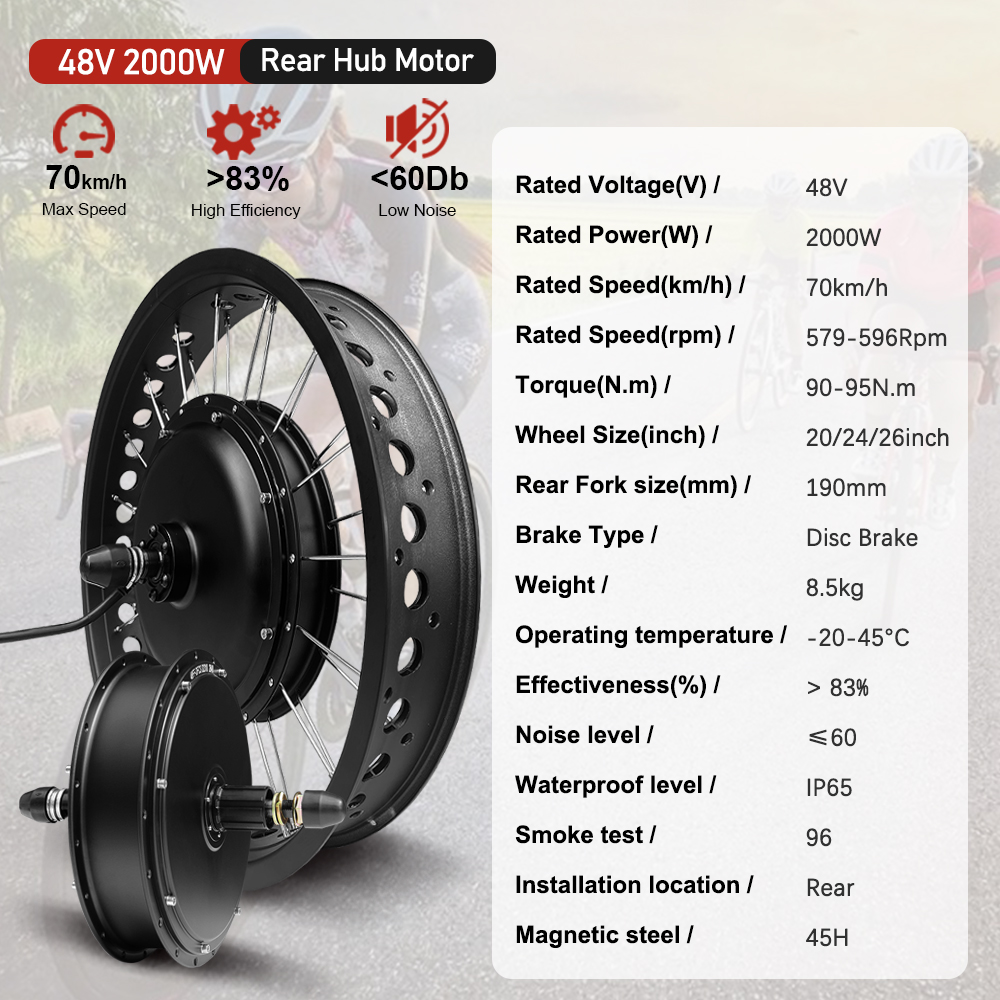 48V2000W Electric Fat Bike Mot - огляд і ціна 72V 5000W Hub Motor Kit