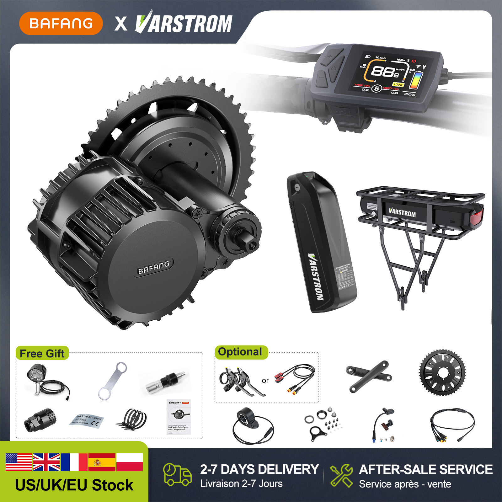 [US Stock]Bafang 48V Mid Drive - огляд і ціна Bafang Bbs02B 48V 750W Mid Drive Kit