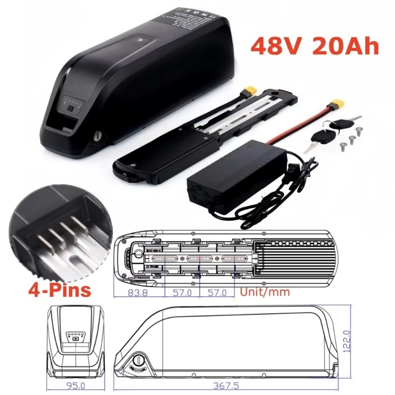 New Hailong 48V 4PIN Lithium E - огляд і ціна Ebike Battery 48V 20Ah Hailong